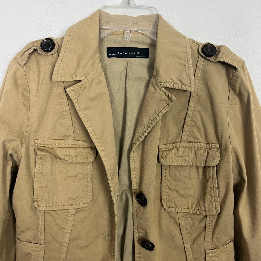 Zara Basic Button Down Women's Jacket Size Medium - image 3